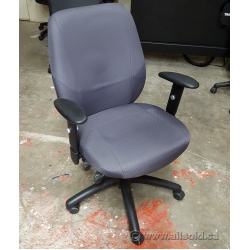 Grey Rolling Adjustable Office Task Chair with Arms